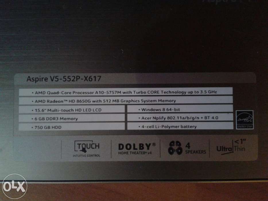 Laptop acer v5-552P-x617