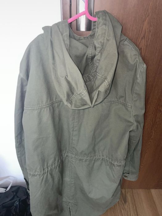 Jacheta parka kaki cu gluga