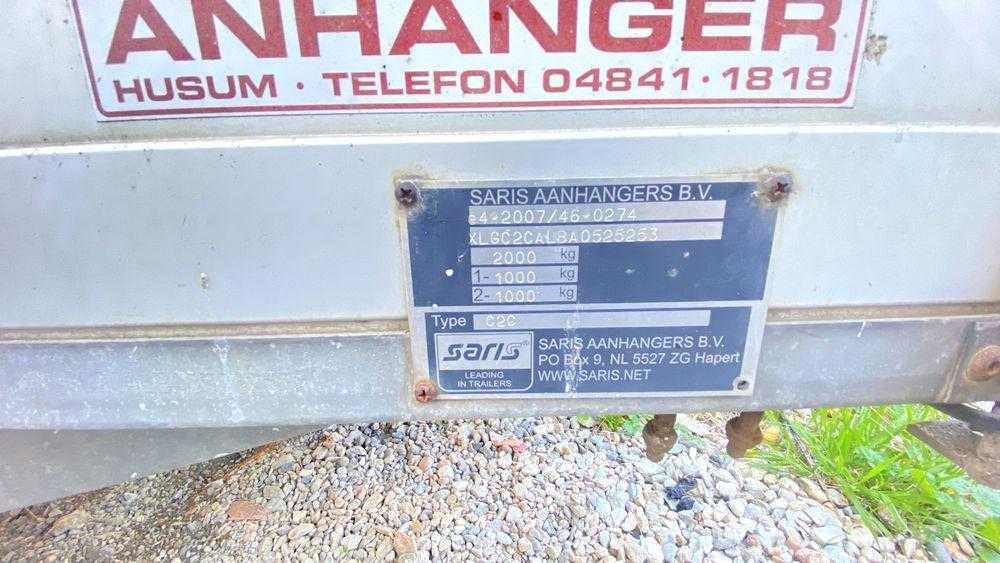 Remorca SARIS C2000 C2C 3.5Tredusa la 2T axa dubla cu franare