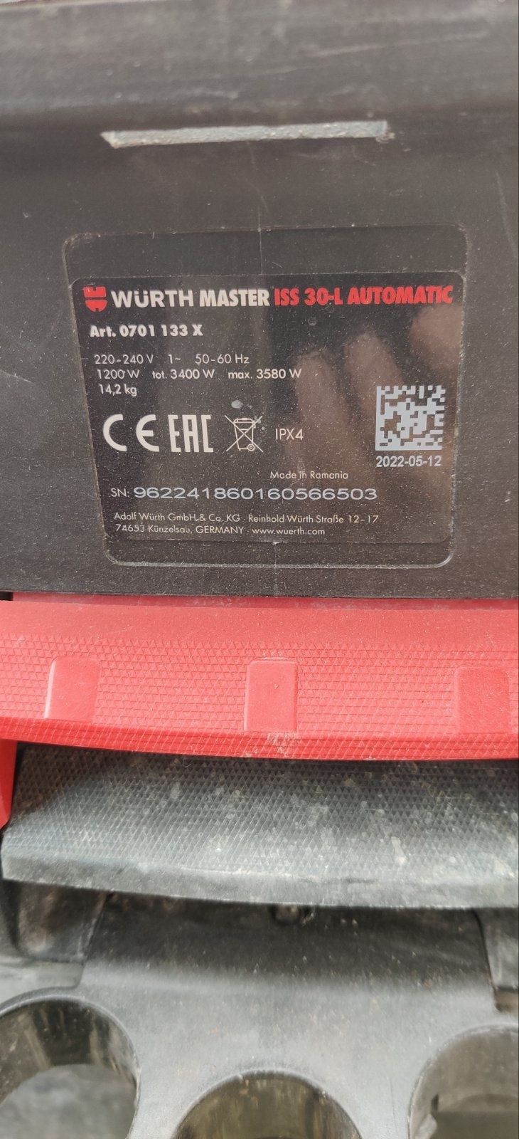 Прахосмукачка WURTH ISS 30 L Automatic/ 1380W Milwaukee A