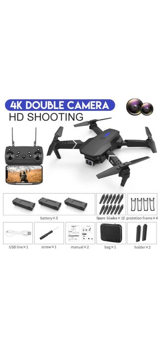 Мини дрон с 2 камери, 4K,дистанционно управление, 3 батерии и 1 кутия