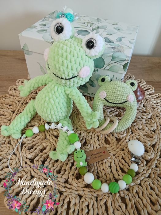 Подарък за бебе, плетени играчки, клипс