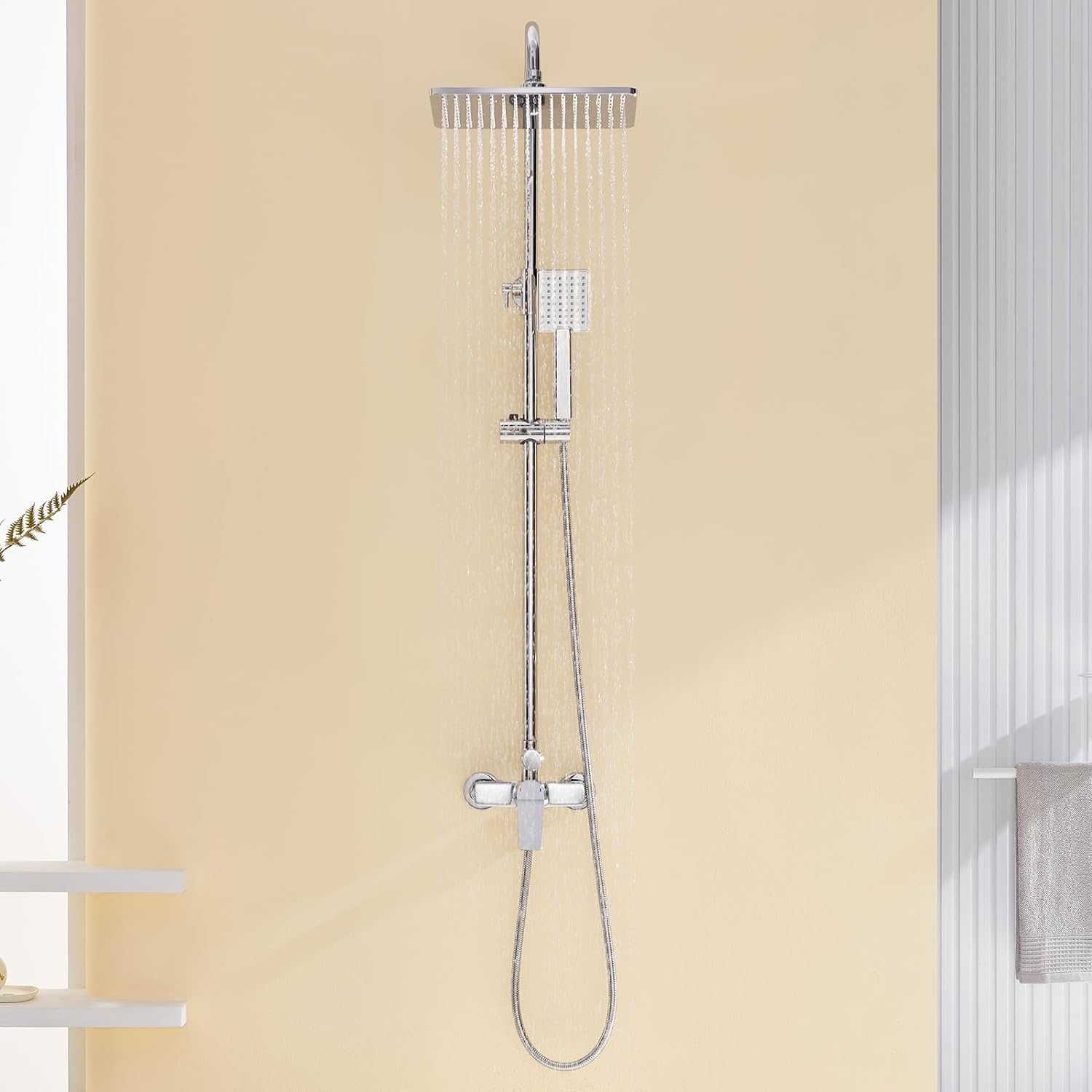 Пълен комплект за монтаж за душ Auralum, 90-124 см