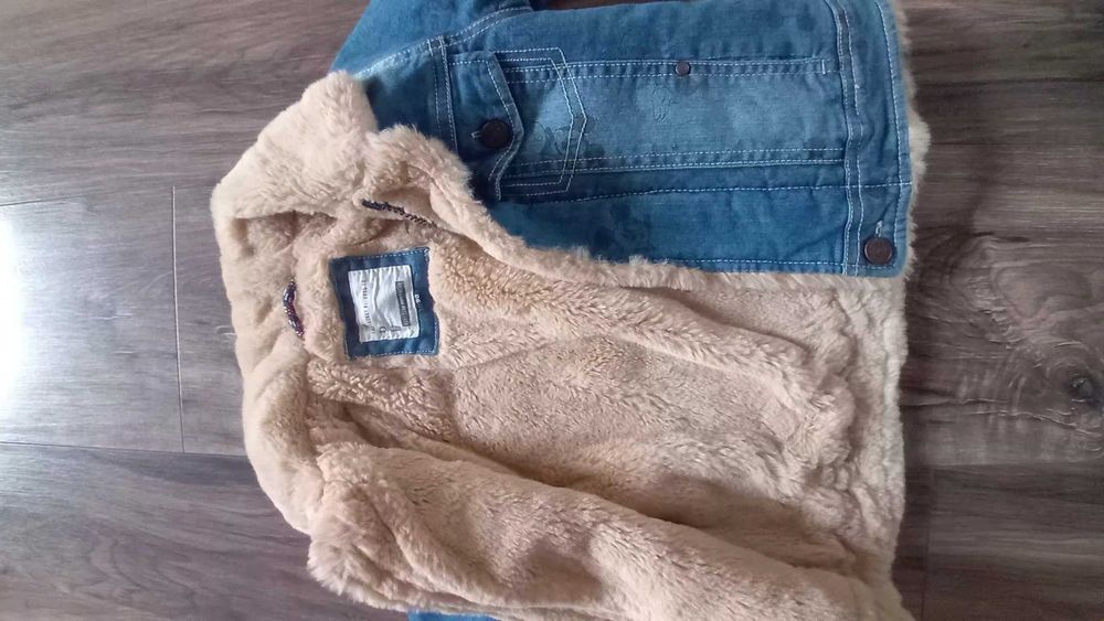 Geaca superba denim, imblanita, pentru copii marimea 98
