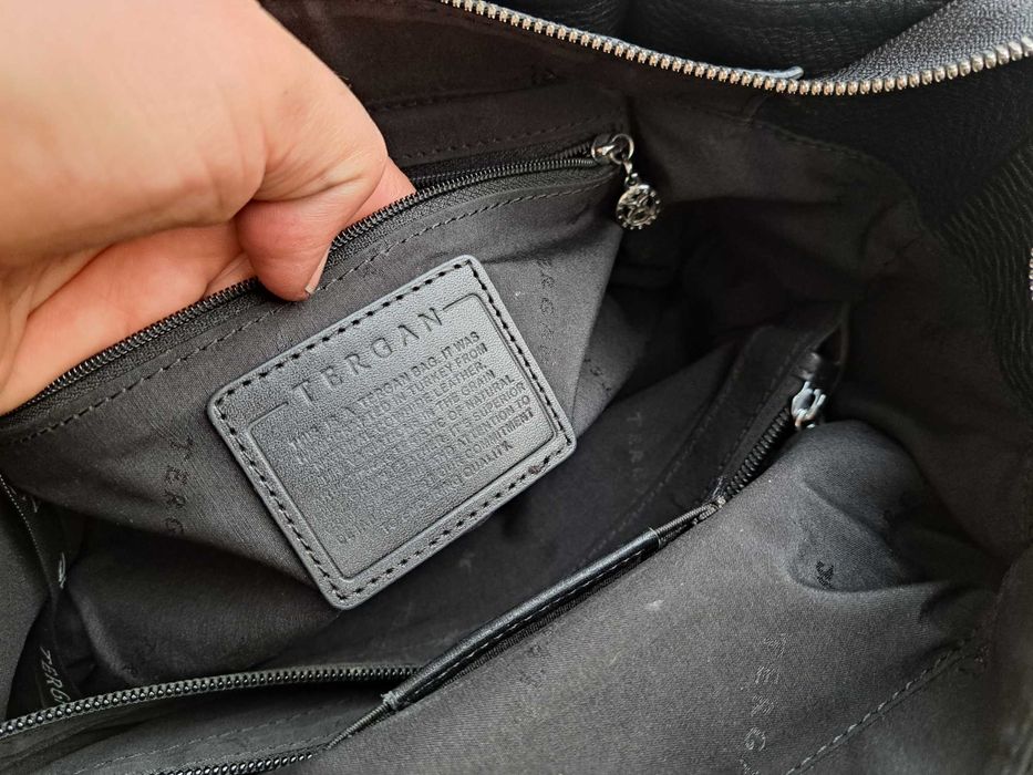 дамска чанта,Tergan,черна-естествена кожа