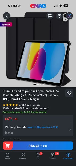 Husa ultra slim pt apple ipad a 16 noua nefolosita