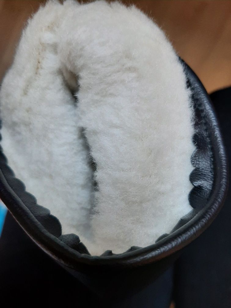 Дамски кожени ръкавици, естествена кожа, с пухкава и топла подплата
