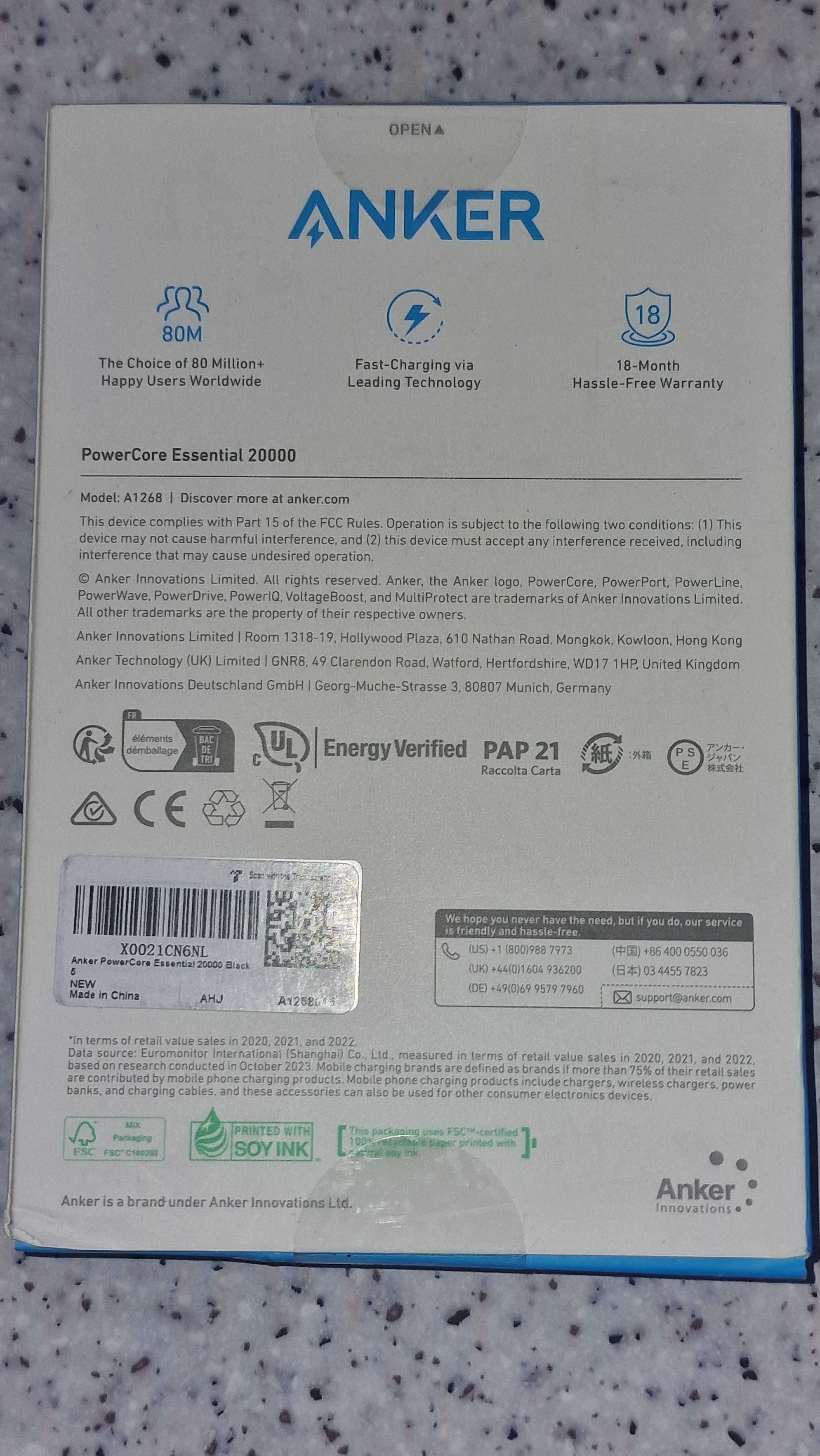 Baterie externă Anker PowerCore Metro Essential A1268 20000mAh