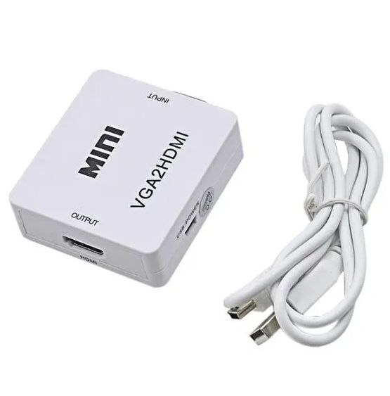 VGA към HDMI преходник с аудио и захранване + Гаранция