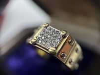 Ghiul Unisex Aur 14 k Cu dimante si suruburi pe lateral