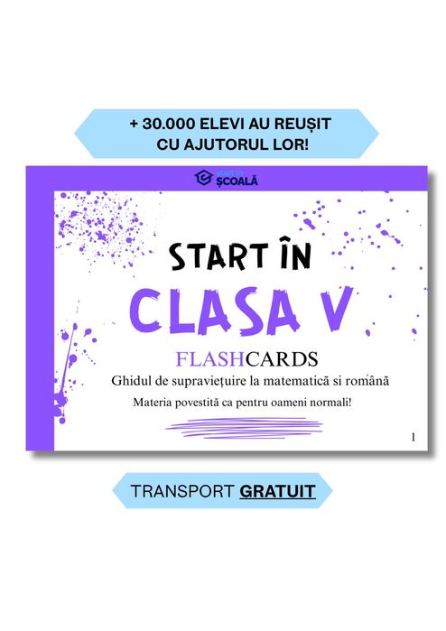 Culegere Clasa V Romana Matematica – Flashcard Start in Scoala