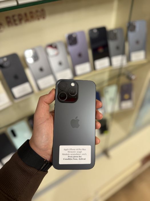 Iphone 16 pro max - 512 gb - black titanium - ca nou - activat -