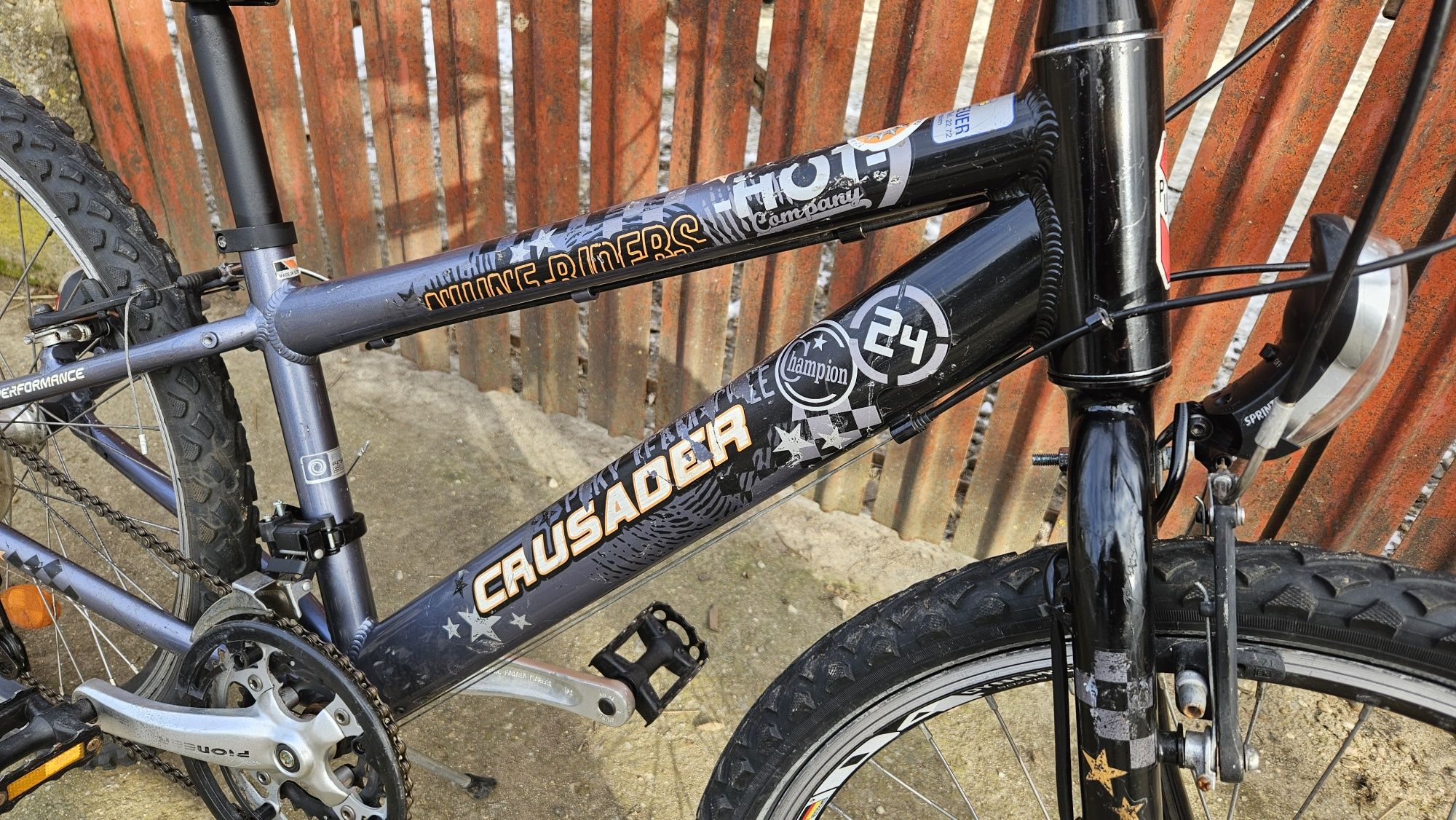 Bicicleta mtb copii Crusader, roti 24 inchi, Aluminiu, 8x3,dinam butuc