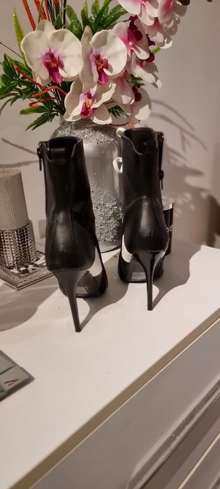 Botine dama negre ecopiele si paiete!