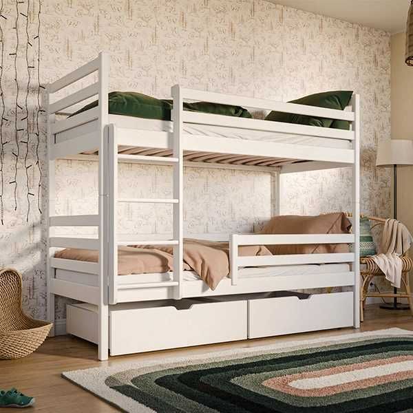 Pat etajat copii lemn masiv NOU,  Trufi Nemo, cu sertare si somiere