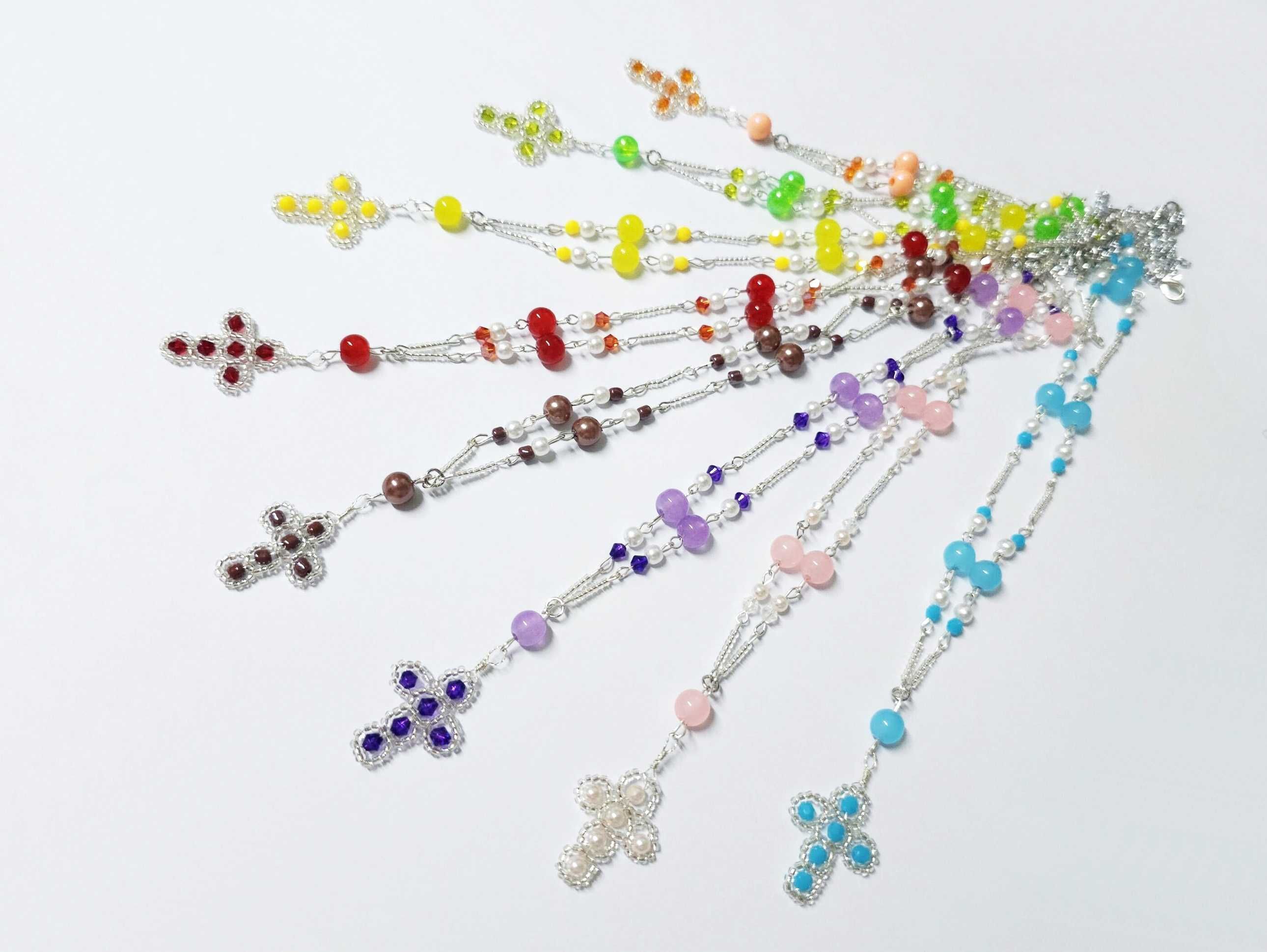 Seturi cruciulite, multe culori, colier, bratara, cercei, cruci unicat