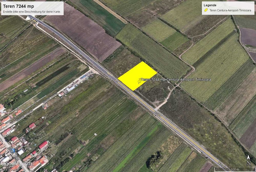 Teren 7244 mp Timisoara la Centura zona Aeroport proprietar 20 Euro mp