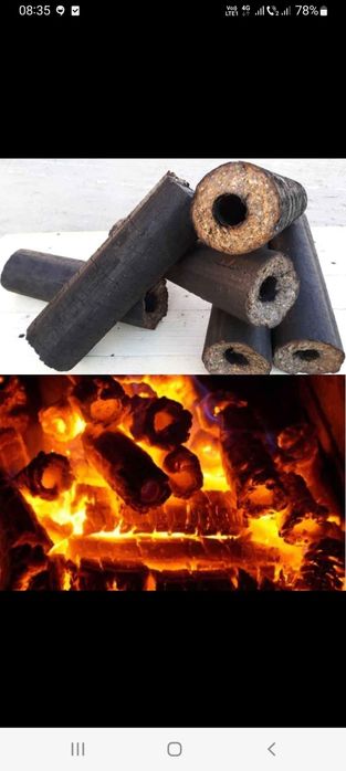 Brichete de foc cilindrice biomasa