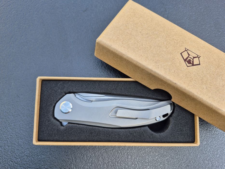 Сгъваем нож SHIROGOROV модел 2025г,стомана М390,титаниева дръжка,SH203