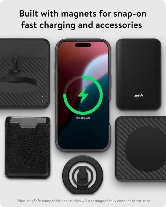 Калъф Mous за iPhone 16 Pro / iPhone 16 с MagSafe - въглеродни влакна