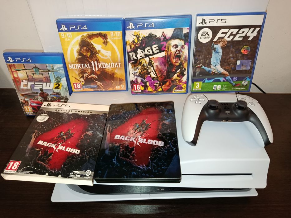 Playstation 5 cu DISK + 5 jocuri + 1 controller Dual Sense Ps5
