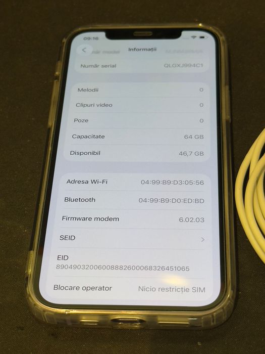 iPhone 12 92% Sanatate Baterie NeverLocked