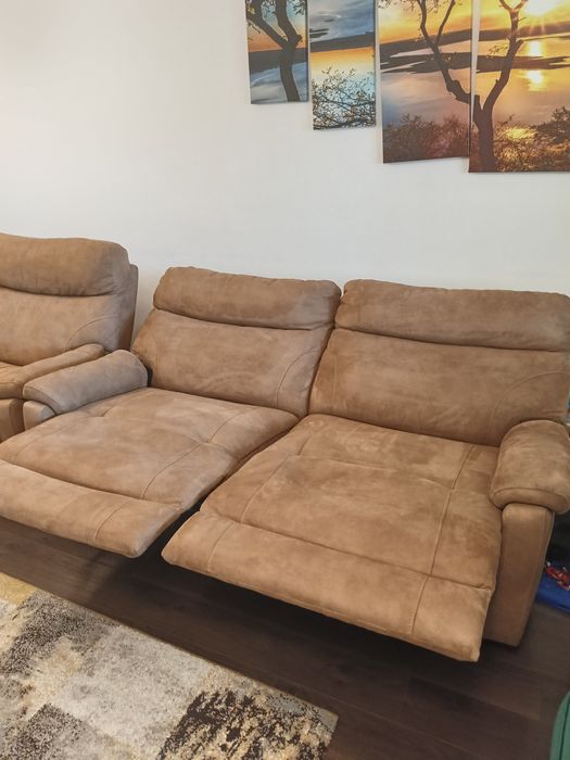 Canapea și 2 fotolii recliner domnel