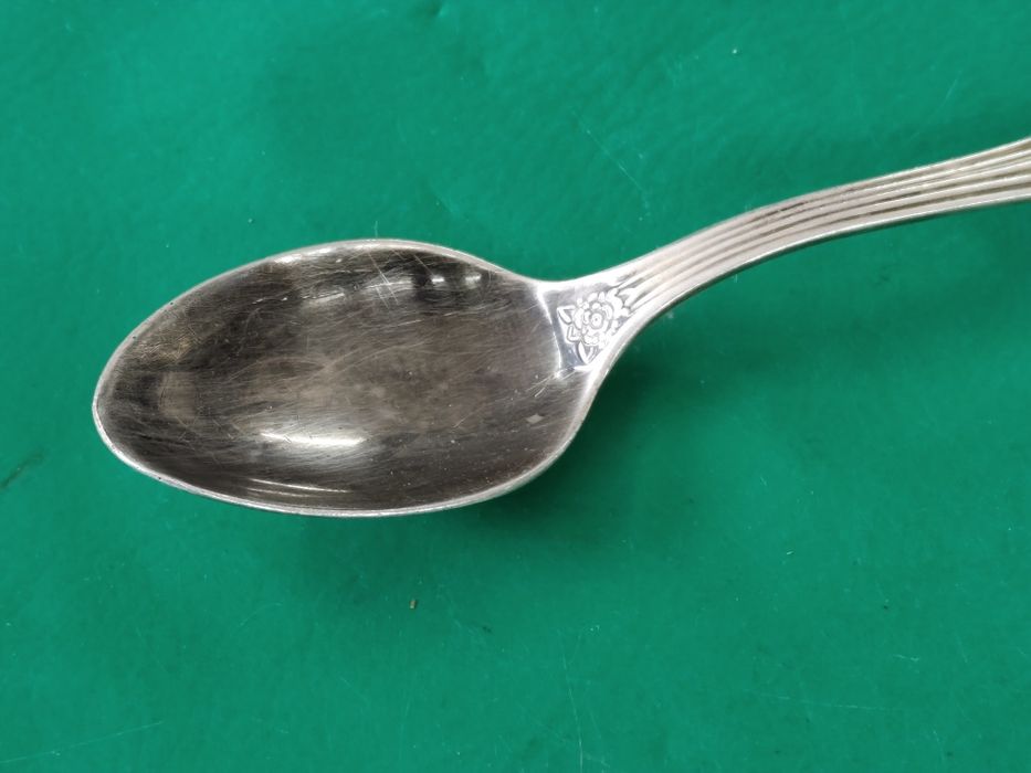 Руска посребрена лъжичка с герба на Русия