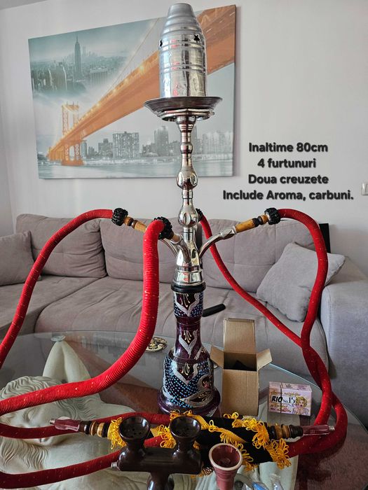 Narghilea 4 furtunuri - 80cm inaltime