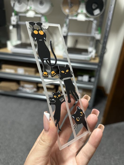 3D книгораделител – игриви черни котета