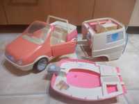 Mașina, rulotă, barcă Barbie- 3 în 1