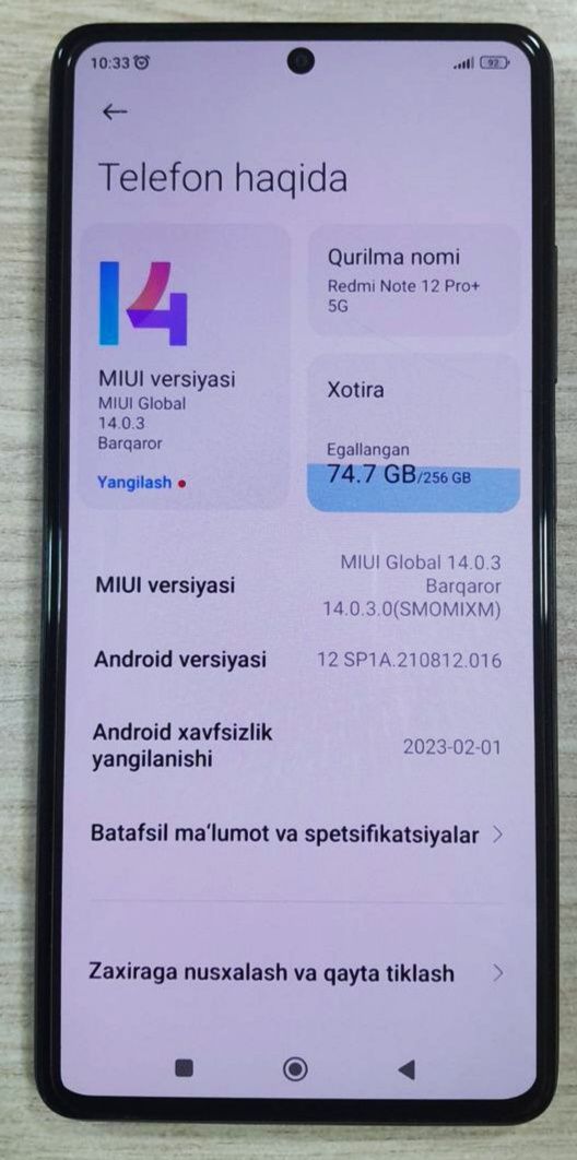 REDMI NOTE 12 PRO +5G.     256GB