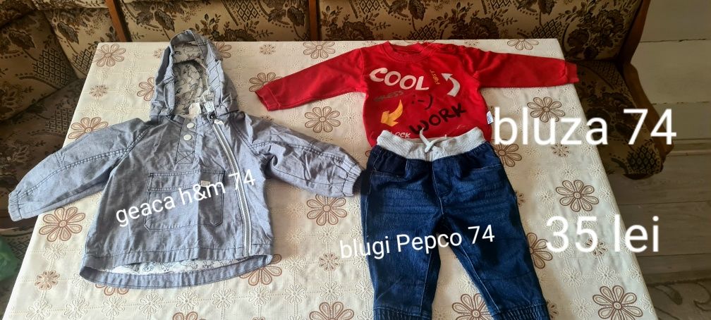 Bluza,geaca și blugi mărimea 74 băiat