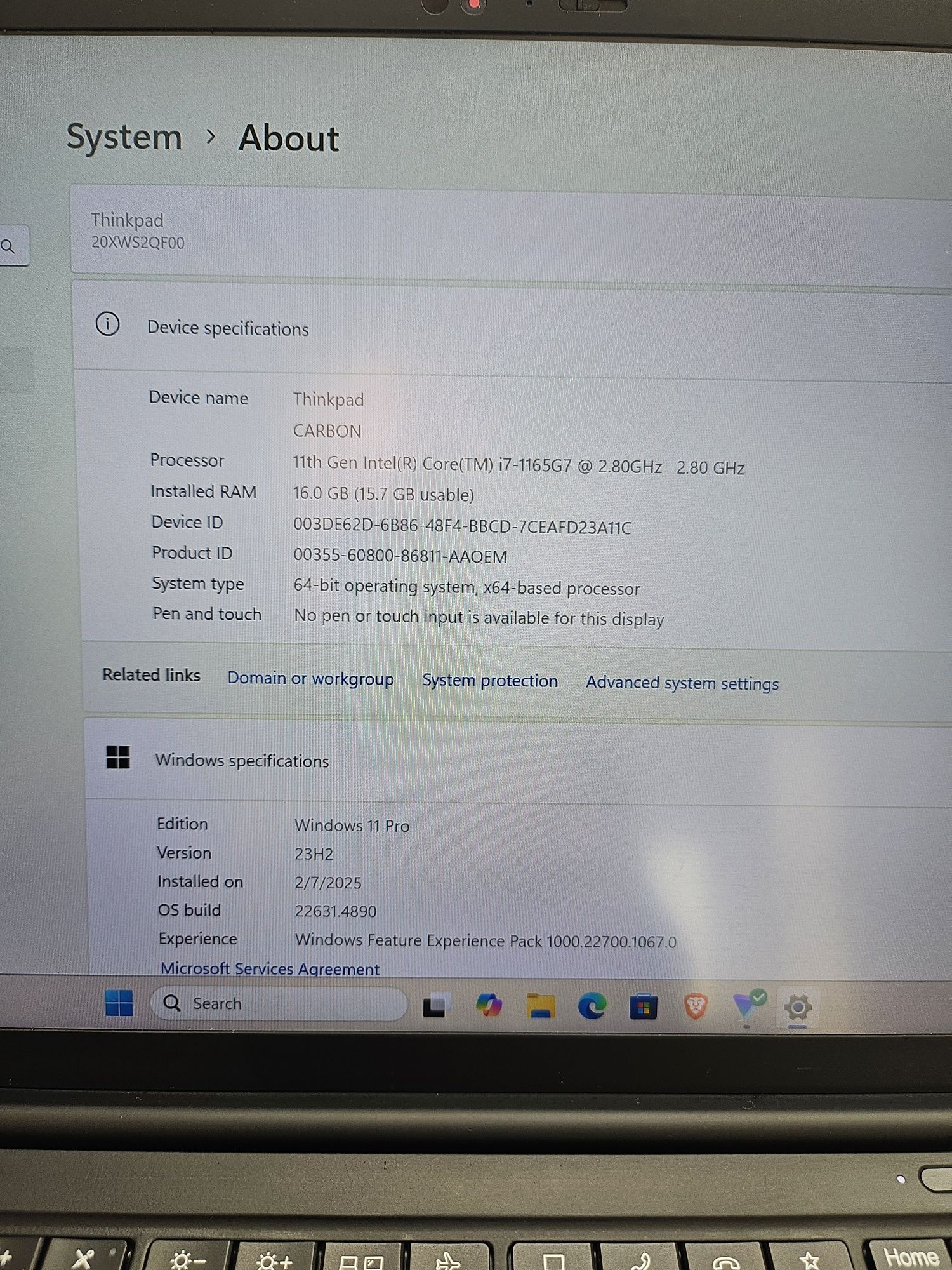 Laptop Lenovo X1 Carbon, Gen 9 i7-1165G7, 16 GB RAM, 512 GB SDD