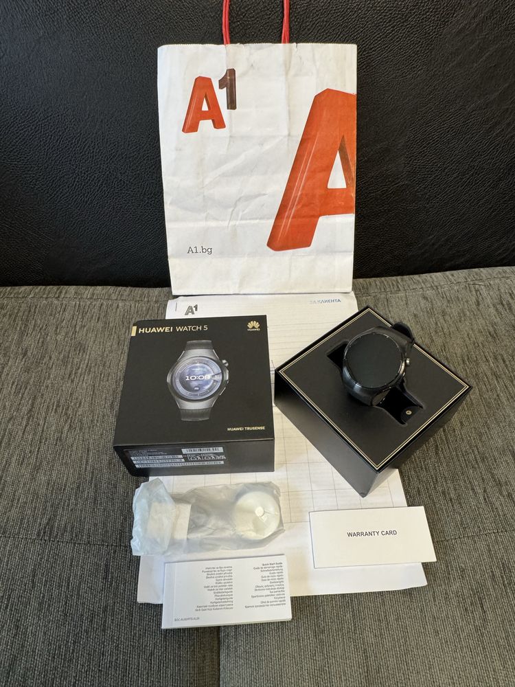 КАТО НОВ 46mm Huawei Watch 5 Гаранция A1 до 2027 г. Black