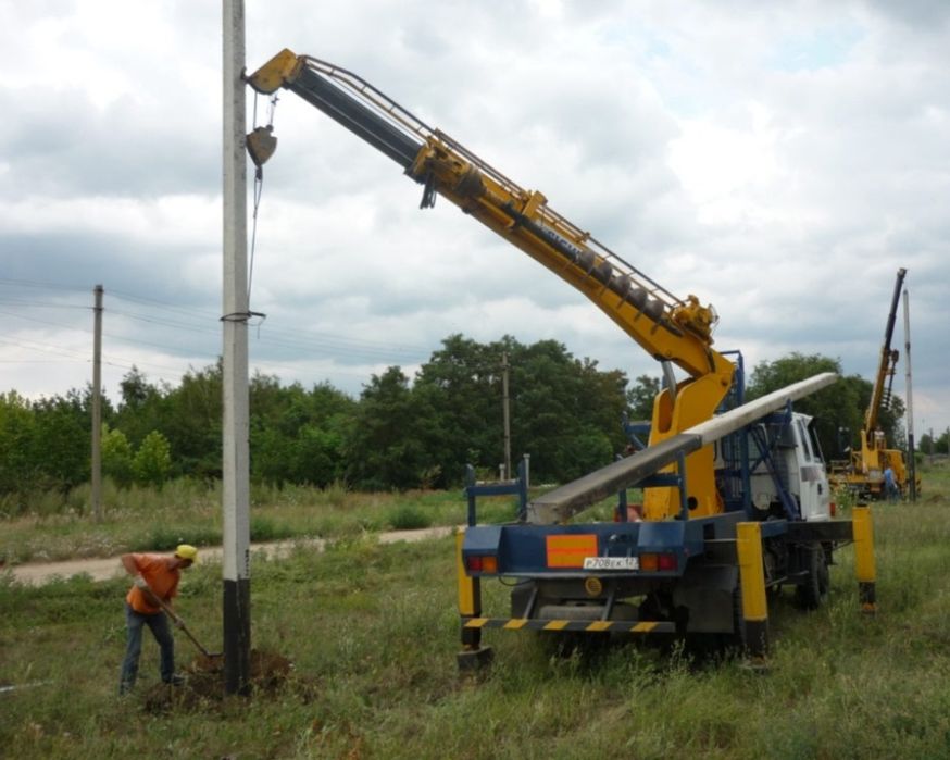 Установка жб опор 0,4кВ, 10кВ, опоры в наличии