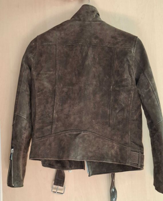 Geaca biker piele intoarsa H&M