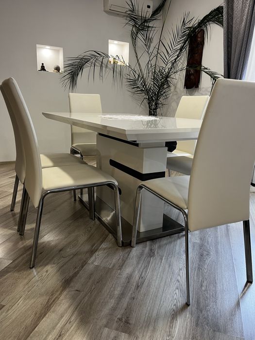 Masa estensibila 160/60 6 scaune perfecta stare