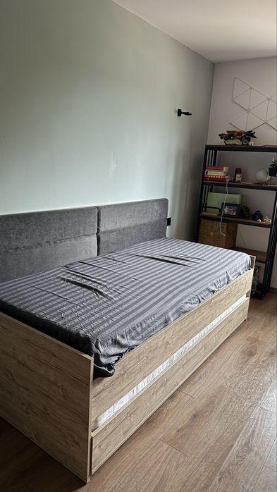 Pat tapitat extensibil supraetajat 100/210 cm 2 paturi