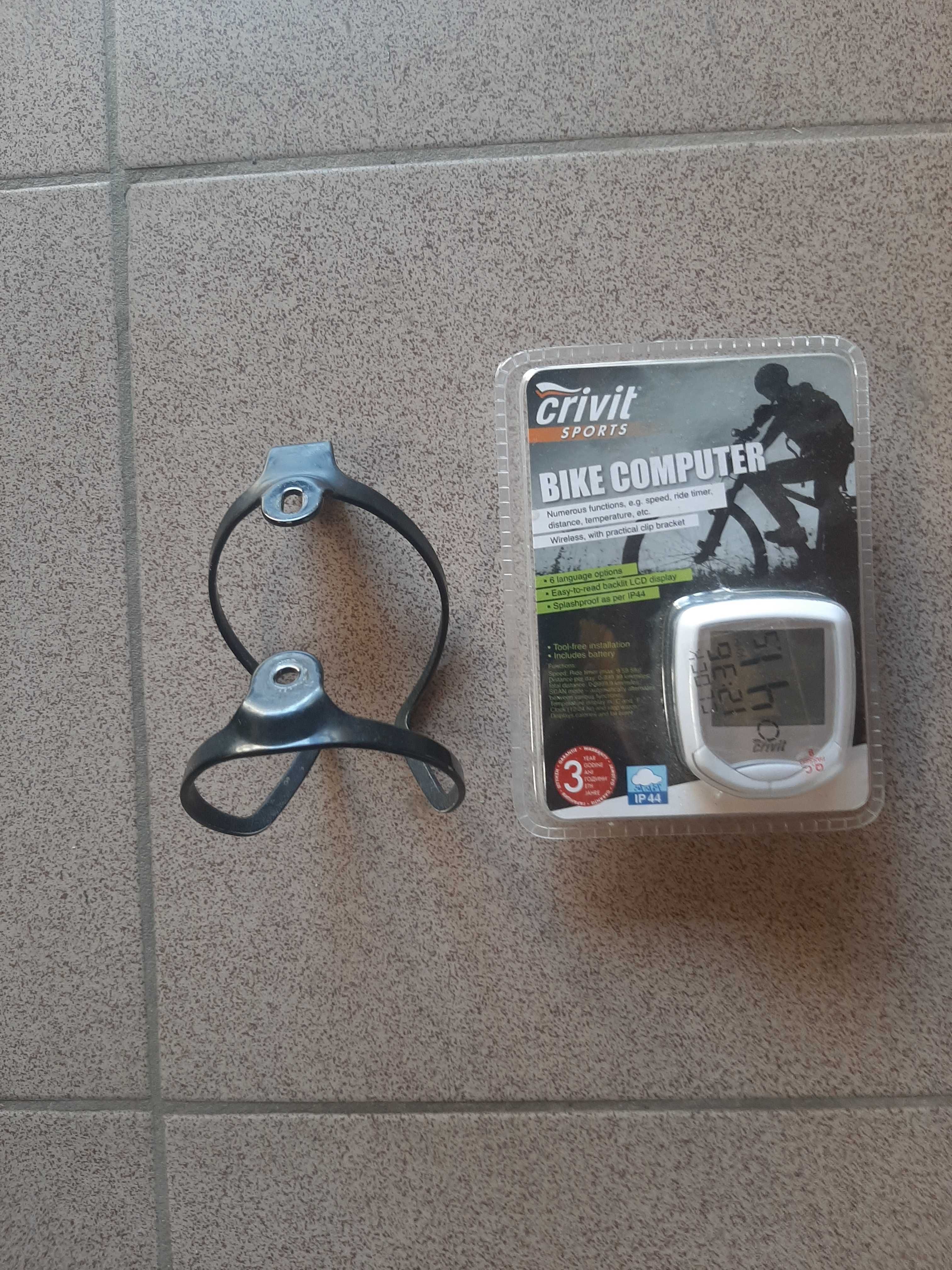 Computer bicicleta (viteziometru)+suport bidon apa Crivit+bidon apa