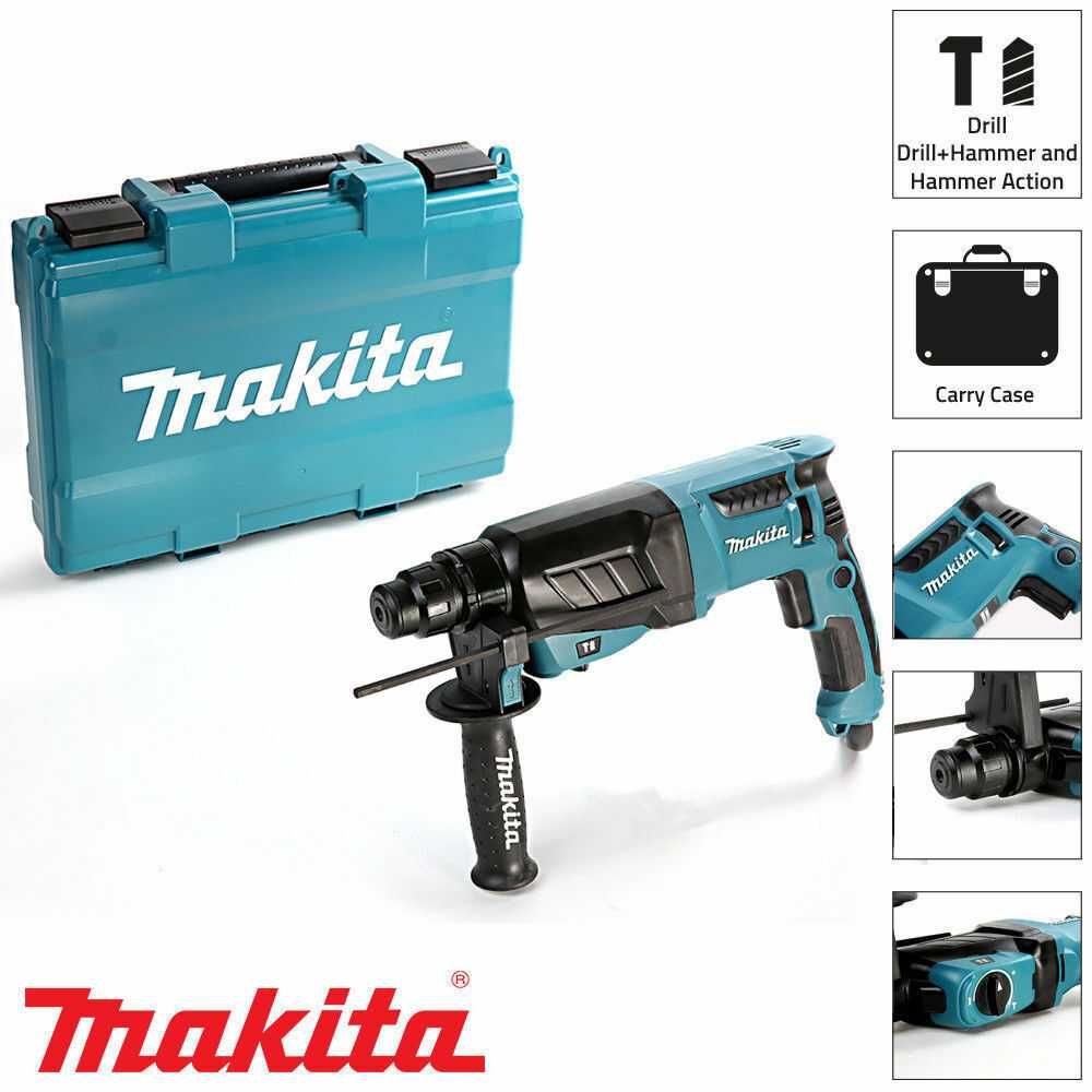 НОВ Японски Makita 780W, 2.4J, 1100 об/мин + Патронник SDS Куфар +