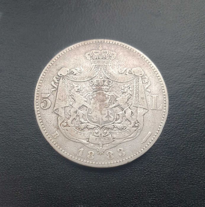 Moneda 5 lei 1883 argint, detalii bune
