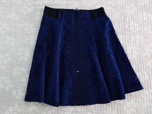 Продам гипюровую юбку сост отл/раз 40 (8-11лет)/цвет синий/1500 тг