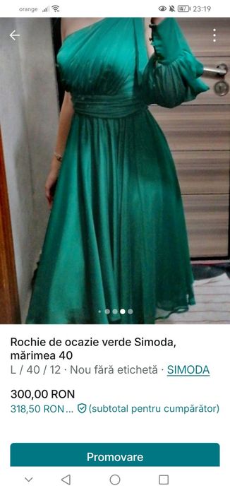 Rochie de ocazie verde Simoda mărimea 40
