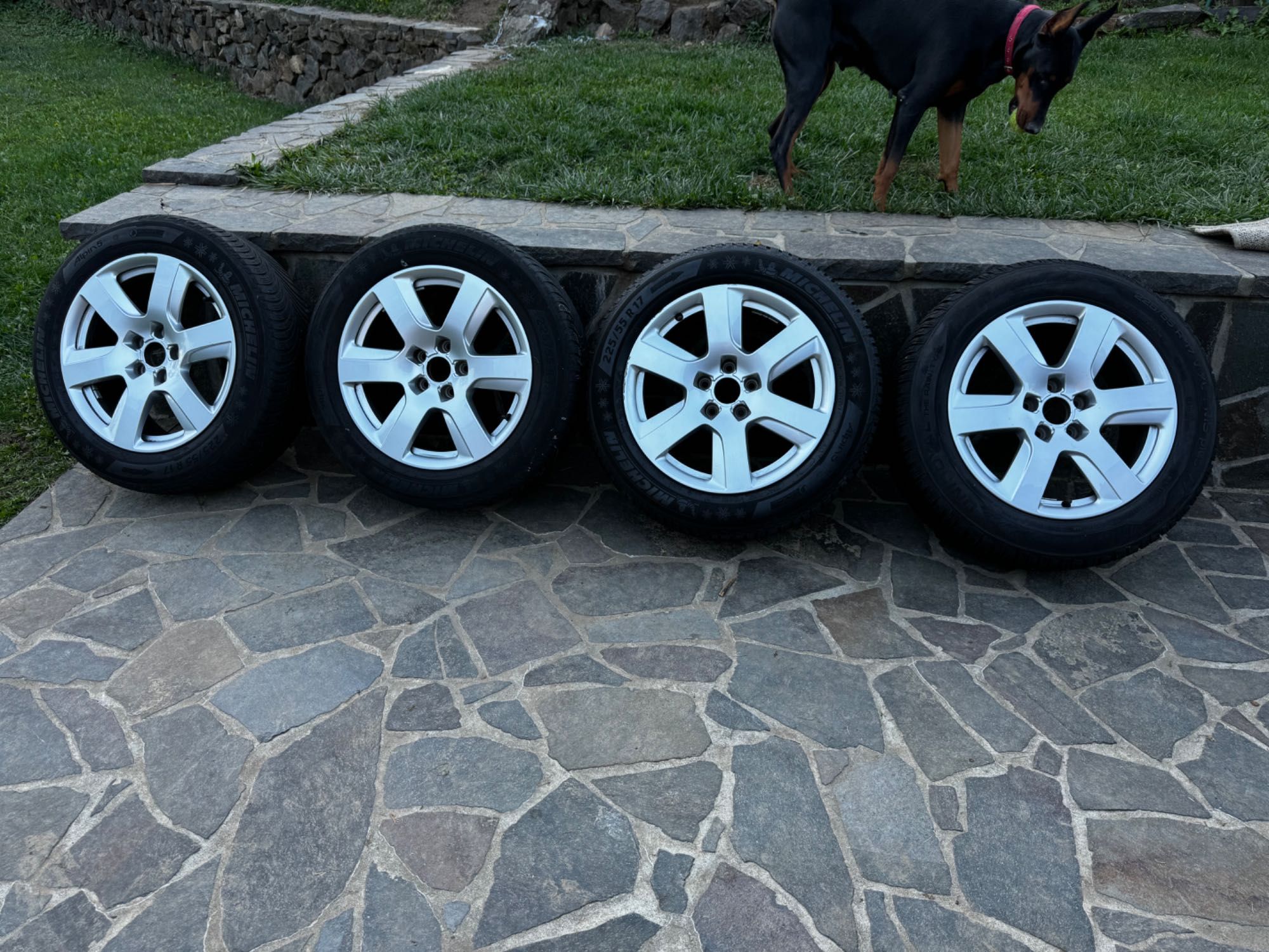 Anvelope IARNA 225/55/17 cu jante originale 5x112 Volkswagen AUDI Skod