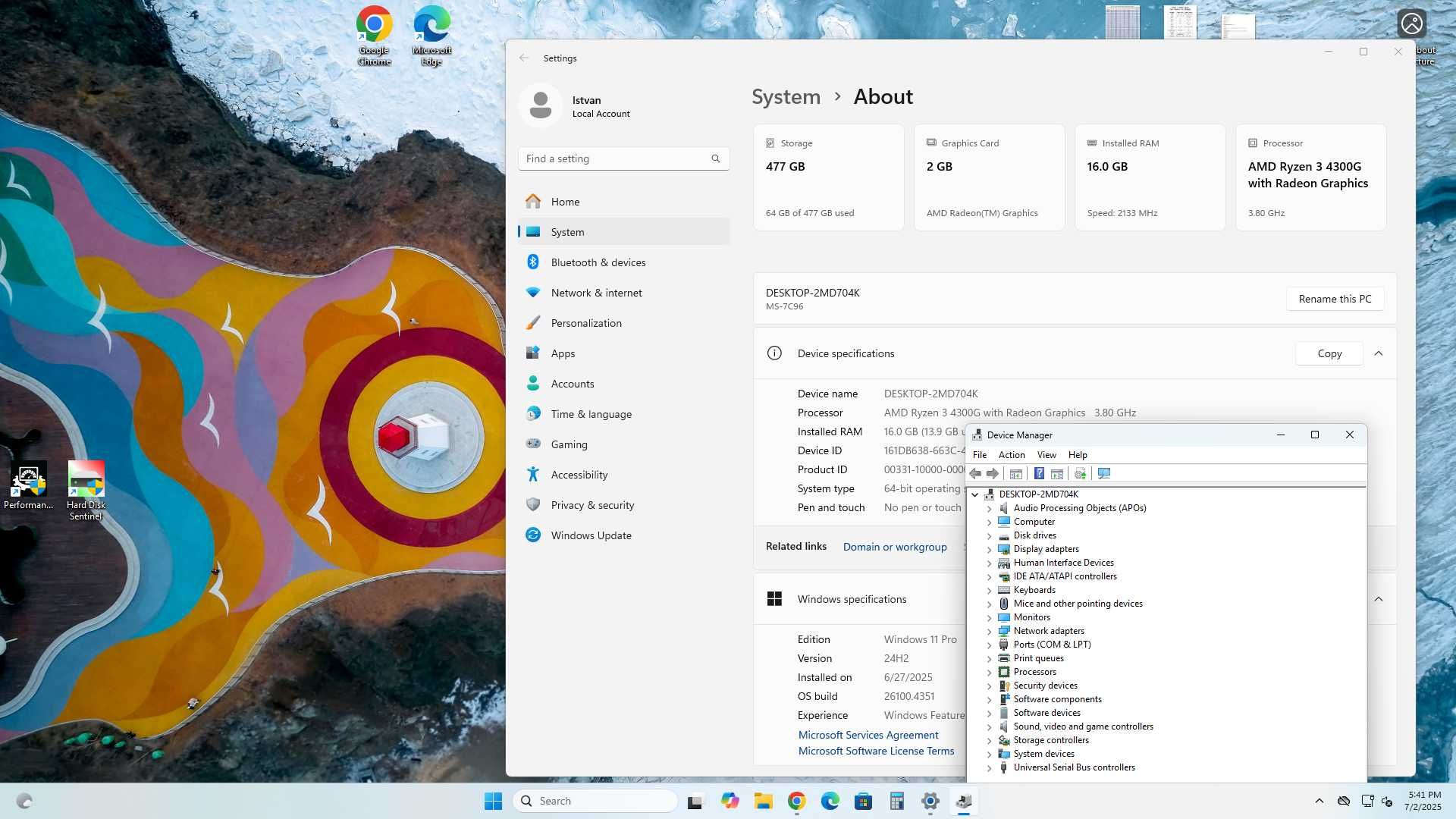 Ryzen 4300G 16G Ram 500G SSD Windows 11