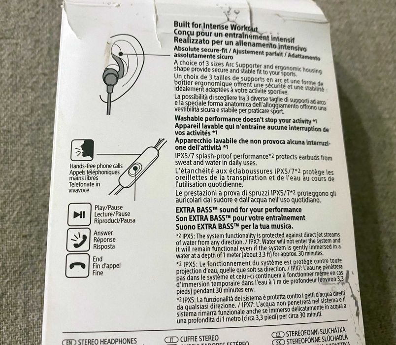 Căști Sony MDR-XB510AS Extra Bass Sport rezistente la apă IPX5