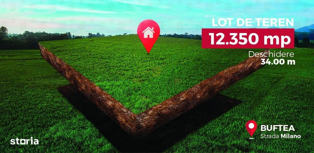 Teren 12350 mp, intravilan, amplasare de exceptie in Buftea, Ilfov