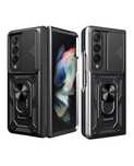 Samsung Z FLIP 6 Z FOLD 6 - Husa Silicon Armour Black cu Inel Metalic