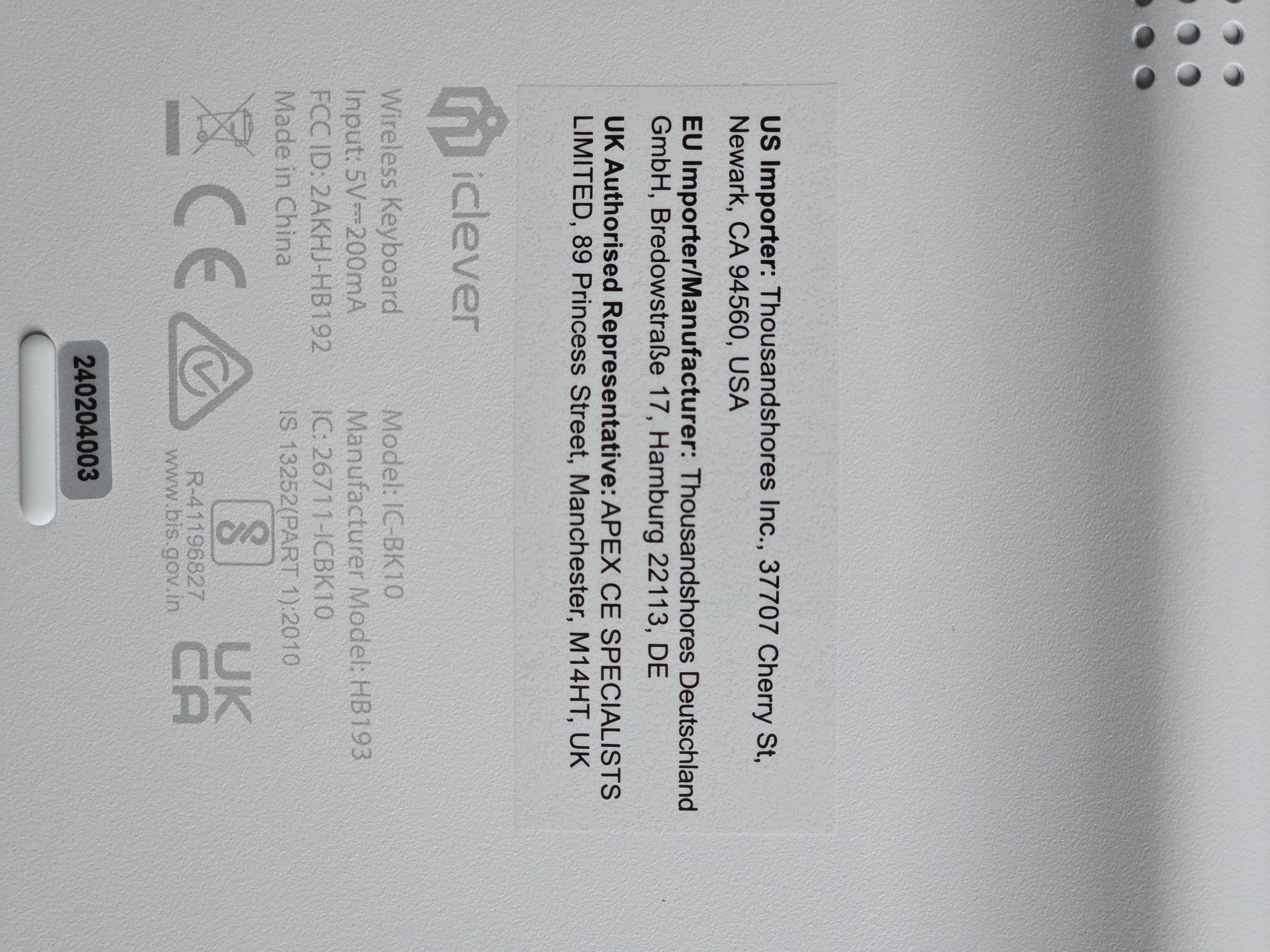 iClever IC-BK10 Bluetooth 5.1 клавиатура, безжична, ултра тънка.
